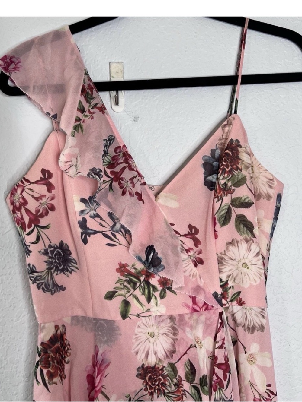 NICHOLAS Pink Floral One-Shoulder Asymmetric Midi Dress - Picture 8 of 10
